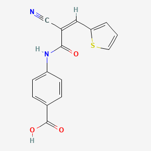 molecular formula C15H10N2O3S B2580227 4-[[(Z)-2-Cyano-3-thiophen-2-ylprop-2-enoyl]amino]benzoic acid CAS No. 2173628-79-8