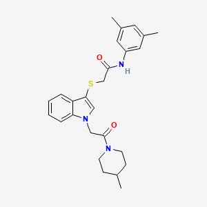 molecular formula C26H31N3O2S B2580232 N-(3,5-diméthylphényl)-2-({1-[2-(4-méthylpipéridin-1-yl)-2-oxoéthyl]-1H-indol-3-yl}sulfanyl)acétamide CAS No. 878055-84-6