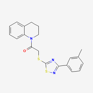 molecular formula C20H19N3OS2 B2580241 1-(3,4-二氢喹啉-1(2H)-基)-2-((3-(间甲苯基)-1,2,4-噻二唑-5-基)硫代)乙酮 CAS No. 864917-69-1