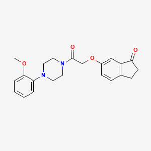 molecular formula C22H24N2O4 B2580243 6-(2-(4-(2-methoxyphenyl)piperazin-1-yl)-2-oxoethoxy)-2,3-dihydro-1H-inden-1-one CAS No. 1203103-92-7
