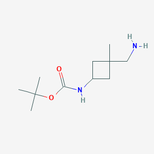 molecular formula C11H22N2O2 B2580247 tert-Butyl (cis-3-(aminomethyl)-3-methylcyclobutyl)carbamate CAS No. 2260936-61-4