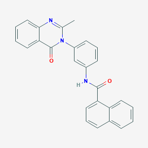 molecular formula C26H19N3O2 B2580251 N-(3-(2-メチル-4-オキソキナゾリン-3(4H)-イル)フェニル)-1-ナフトアミド CAS No. 898420-25-2