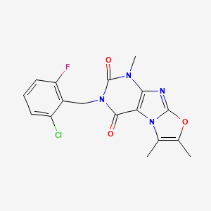 molecular formula C17H14ClFN4O3 B2580256 3-(2-chloro-6-fluorobenzyl)-1,6,7-trimethyloxazolo[2,3-f]purine-2,4(1H,3H)-dione CAS No. 899751-65-6