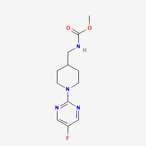 molecular formula C12H17FN4O2 B2580258 Methyl ((1-(5-fluoropyrimidin-2-yl)piperidin-4-yl)methyl)carbamate CAS No. 2034614-84-9