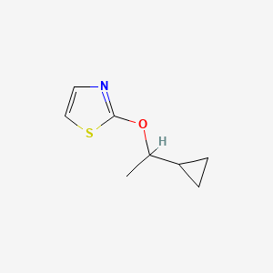 molecular formula C8H11NOS B2580267 2-(1-Cyclopropylethoxy)-1,3-thiazole CAS No. 2202343-00-6