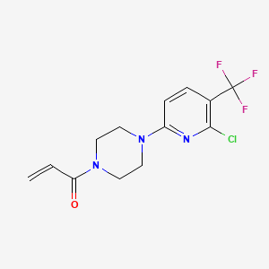 molecular formula C13H13ClF3N3O B2580268 1-{4-[6-Chloro-5-(trifluoromethyl)pyridin-2-yl]piperazin-1-yl}prop-2-en-1-one CAS No. 2396580-18-8