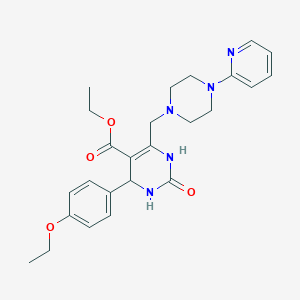 molecular formula C25H31N5O4 B2580269 Ethyl 4-(4-ethoxyphenyl)-2-oxo-6-{[4-(pyridin-2-yl)piperazin-1-yl]methyl}-1,2,3,4-tetrahydropyrimidine-5-carboxylate CAS No. 1252824-65-9