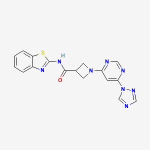 1-(6-(1H-1,2,4-triazol-1-yl)pyrimidin-4-yl)-N-(benzo[d]thiazol-2-yl)azetidine-3-carboxamide