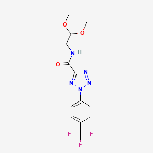 molecular formula C13H14F3N5O3 B2580276 N-(2,2-dimethoxyethyl)-2-(4-(trifluoromethyl)phenyl)-2H-tetrazole-5-carboxamide CAS No. 1396759-14-0