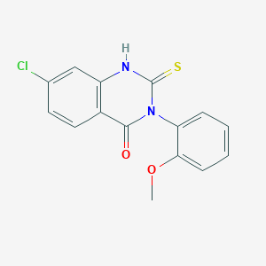 molecular formula C15H11ClN2O2S B2580277 7-Chloro-3-(2-methoxyphenyl)-2-sulfanyl-3,4-dihydroquinazolin-4-one CAS No. 851175-87-6