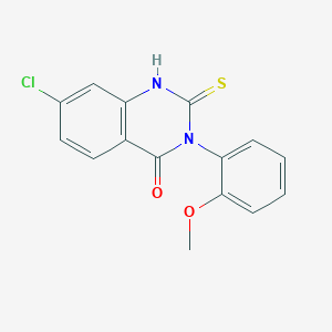 molecular formula C15H11ClN2O2S B2580277 7-Chloro-3-(2-méthoxyphényl)-2-sulfanyl-3,4-dihydroquinazolin-4-one CAS No. 851175-87-6