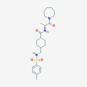 molecular formula C24H37N3O4S B258028 N-[2-(1-azepanyl)-1-methyl-2-oxoethyl]-4-({[(4-methylphenyl)sulfonyl]amino}methyl)cyclohexanecarboxamide 