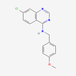 molecular formula C16H14ClN3O B2580281 7-氯-N-(4-甲氧基苄基)-4-喹唑啉胺 CAS No. 477861-85-1