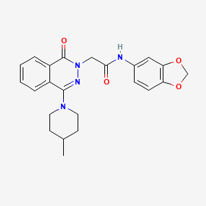 molecular formula C23H24N4O4 B2580282 N-(苯并[d][1,3]二氧杂环-5-基)-2-(4-(4-甲基哌啶-1-基)-1-氧 phthalazin-2(1H)-基)乙酰胺 CAS No. 1116070-76-8