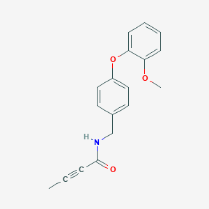 molecular formula C18H17NO3 B2580290 N-[[4-(2-Methoxyphenoxy)phenyl]methyl]but-2-ynamide CAS No. 2411288-11-2