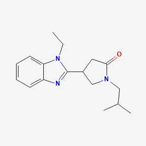 molecular formula C17H23N3O B2580292 4-(1-ethyl-1H-benzimidazol-2-yl)-1-isobutylpyrrolidin-2-one CAS No. 912914-67-1