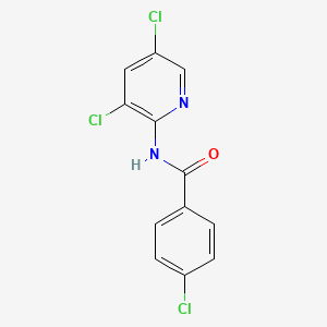 molecular formula C12H7Cl3N2O B2580294 Benzamide,4-chloro-n-(3,5-dichloro-2-pyridinyl)- CAS No. 80269-86-9; 945623-83-6
