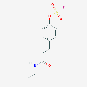 molecular formula C11H14FNO4S B2580295 1-[3-(Ethylamino)-3-oxopropyl]-4-fluorosulfonyloxybenzene CAS No. 2411289-97-7