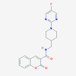 molecular formula C20H19FN4O3 B2580296 N-[[1-(5-Fluoropyrimidin-2-yl)piperidin-4-yl]methyl]-2-oxochromene-3-carboxamide CAS No. 2415455-72-8
