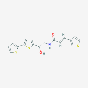 molecular formula C17H15NO2S3 B2580298 (2E)-N-(2-{[2,2'-bithiophene]-5-yl}-2-hydroxyethyl)-3-(thiophen-3-yl)prop-2-enamide CAS No. 2097941-36-9