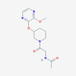 molecular formula C14H20N4O4 B2580300 N-(2-(3-((3-methoxypyrazin-2-yl)oxy)piperidin-1-yl)-2-oxoethyl)acetamide CAS No. 2034232-17-0