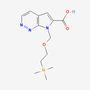molecular formula C13H19N3O3Si B2580301 7-(2-三甲基甲硅烷基乙氧甲基)吡咯并[2,3-c]哒嗪-6-羧酸 CAS No. 2470439-21-3