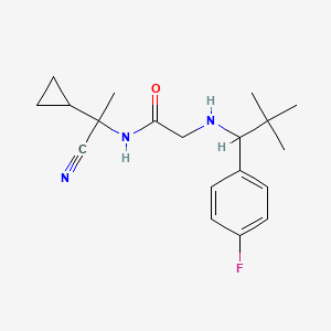 molecular formula C19H26FN3O B2580303 N-(1-cyano-1-cyclopropylethyl)-2-{[1-(4-fluorophenyl)-2,2-dimethylpropyl]amino}acetamide CAS No. 1241480-88-5