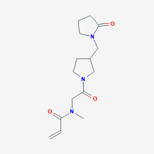 N-Methyl-N-[2-oxo-2-[3-[(2-oxopyrrolidin-1-yl)methyl]pyrrolidin-1-yl]ethyl]prop-2-enamide