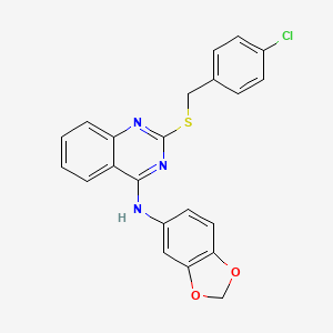 N-1,3-benzodioxol-5-yl-2-[(4-chlorobenzyl)thio]quinazolin-4-amine