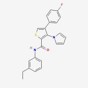 molecular formula C23H19FN2OS B2580311 N-(3-ethylphenyl)-4-(4-fluorophenyl)-3-(1H-pyrrol-1-yl)thiophene-2-carboxamide CAS No. 1358447-28-5