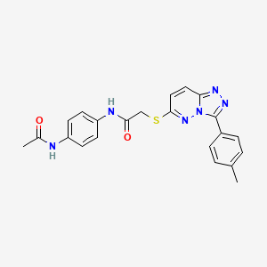 molecular formula C22H20N6O2S B2580317 N-(4-acetamidophenyl)-2-((3-(p-tolyl)-[1,2,4]triazolo[4,3-b]pyridazin-6-yl)thio)acetamide CAS No. 852375-75-8
