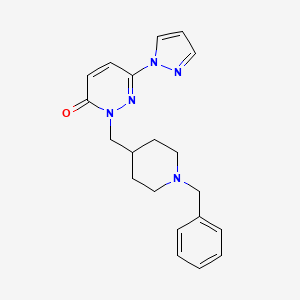 molecular formula C20H23N5O B2580318 2-[(1-苄基哌啶-4-基)甲基]-6-(1H-吡唑-1-基)-2,3-二氢哒嗪-3-酮 CAS No. 2097915-78-9