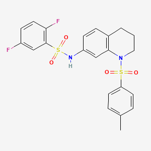 molecular formula C22H20F2N2O4S2 B2580321 2,5-difluoro-N-(1-tosyl-1,2,3,4-tetrahydroquinolin-7-yl)benzenesulfonamide CAS No. 898413-87-1