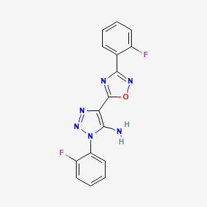 molecular formula C16H10F2N6O B2580331 1-(2-fluorophenyl)-4-[3-(2-fluorophenyl)-1,2,4-oxadiazol-5-yl]-1H-1,2,3-triazol-5-amine CAS No. 892769-01-6