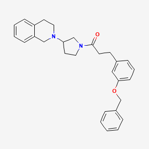 molecular formula C29H32N2O2 B2580334 3-(3-(苄氧基)苯基)-1-(3-(3,4-二氢异喹啉-2(1H)-基)吡咯烷-1-基)丙-1-酮 CAS No. 2034291-19-3