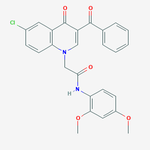 molecular formula C26H21ClN2O5 B2580337 2-(3-苯甲酰基-6-氯-4-氧代喹啉-1(4H)-基)-N-(2,4-二甲氧基苯基)乙酰胺 CAS No. 895638-70-7