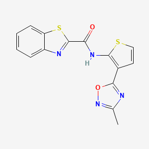 molecular formula C15H10N4O2S2 B2580367 N-(3-(3-甲基-1,2,4-恶二唑-5-基)噻吩-2-基)苯并[d]噻唑-2-甲酰胺 CAS No. 2034243-86-0