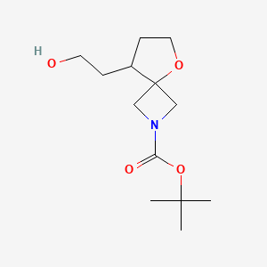 molecular formula C13H23NO4 B2580370 tert-Butyl 8-(2-hydroxyethyl)-5-oxa-2-azaspiro[3.4]octane-2-carboxylate CAS No. 1823776-19-7