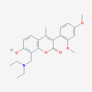 molecular formula C23H27NO5 B2580372 8-((diethylamino)methyl)-3-(2,4-dimethoxyphenyl)-7-hydroxy-4-methyl-2H-chromen-2-one CAS No. 864818-25-7