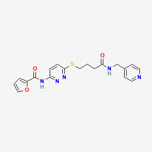 molecular formula C19H19N5O3S B2580373 N-(6-((4-oxo-4-((pyridin-4-ylmethyl)amino)butyl)thio)pyridazin-3-yl)furan-2-carboxamide CAS No. 1105248-20-1