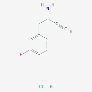 molecular formula C10H11ClFN B2580377 1-(3-Fluorophenyl)but-3-yn-2-amine hydrochloride CAS No. 2193065-31-3