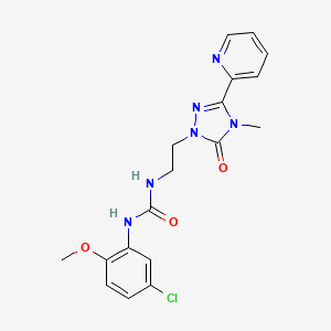 molecular formula C18H19ClN6O3 B2580381 1-(5-chloro-2-methoxyphenyl)-3-(2-(4-methyl-5-oxo-3-(pyridin-2-yl)-4,5-dihydro-1H-1,2,4-triazol-1-yl)ethyl)urea CAS No. 1208680-04-9
