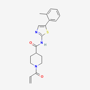 molecular formula C19H21N3O2S B2580386 N-[5-(2-Methylphenyl)-1,3-thiazol-2-yl]-1-prop-2-enoylpiperidine-4-carboxamide CAS No. 2411248-14-9