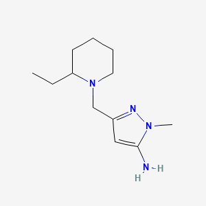 molecular formula C12H22N4 B2580391 5-[(2-Ethylpiperidin-1-yl)methyl]-2-methylpyrazol-3-amine CAS No. 1267787-03-0