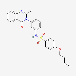 molecular formula C25H25N3O4S B2580392 4-丁氧基-N-(3-(2-甲基-4-氧代喹唑啉-3(4H)-基)苯基)苯磺酰胺 CAS No. 898456-03-6