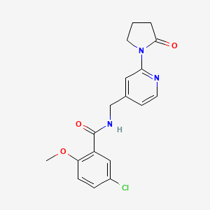 molecular formula C18H18ClN3O3 B2580393 5-chloro-2-methoxy-N-((2-(2-oxopyrrolidin-1-yl)pyridin-4-yl)methyl)benzamide CAS No. 2034585-81-2