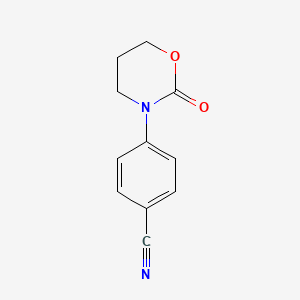 molecular formula C11H10N2O2 B2580399 4-(2-Oxo-1,3-oxazinan-3-yl)benzonitrile CAS No. 1499904-52-7