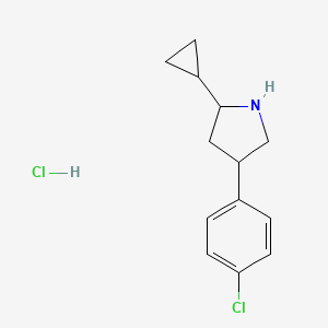 molecular formula C13H17Cl2N B2580400 4-(4-Chlorophenyl)-2-cyclopropylpyrrolidine;hydrochloride CAS No. 2109353-30-0