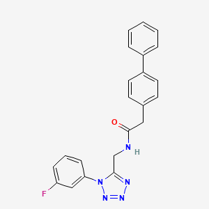 molecular formula C22H18FN5O B2580401 2-([1,1'-biphenyl]-4-yl)-N-((1-(3-fluorophenyl)-1H-tetrazol-5-yl)methyl)acetamide CAS No. 920435-54-7