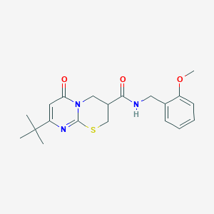 molecular formula C20H25N3O3S B2580402 8-(tert-butyl)-N-(2-methoxybenzyl)-6-oxo-2,3,4,6-tetrahydropyrimido[2,1-b][1,3]thiazine-3-carboxamide CAS No. 1421493-63-1